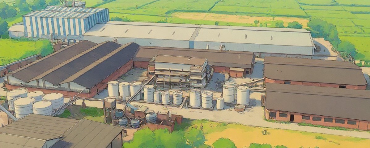 Aerial view of the Ayushman Refinery works at Kannauj